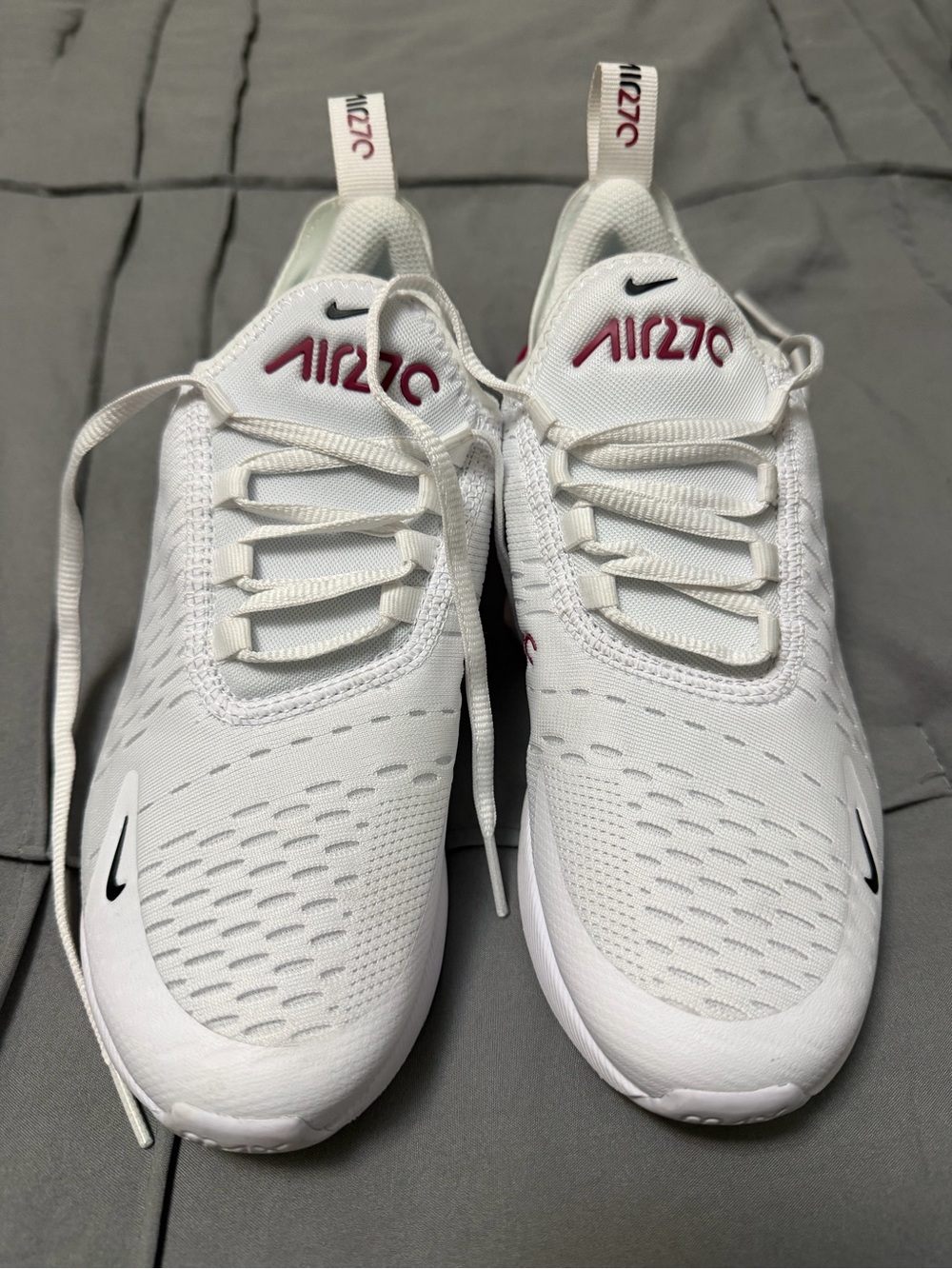 Nike Kids White Sneakers with Pink Accents
